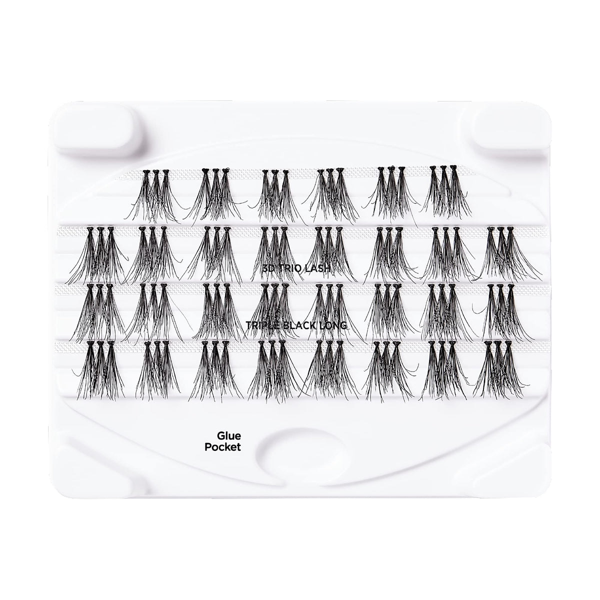 iENVY False Eyelashes Triple Black 3D Individual Trio Lashes 3X Volume Reusable Eyelash Clusters (Long) Beauty & Personal Care i•ENVY