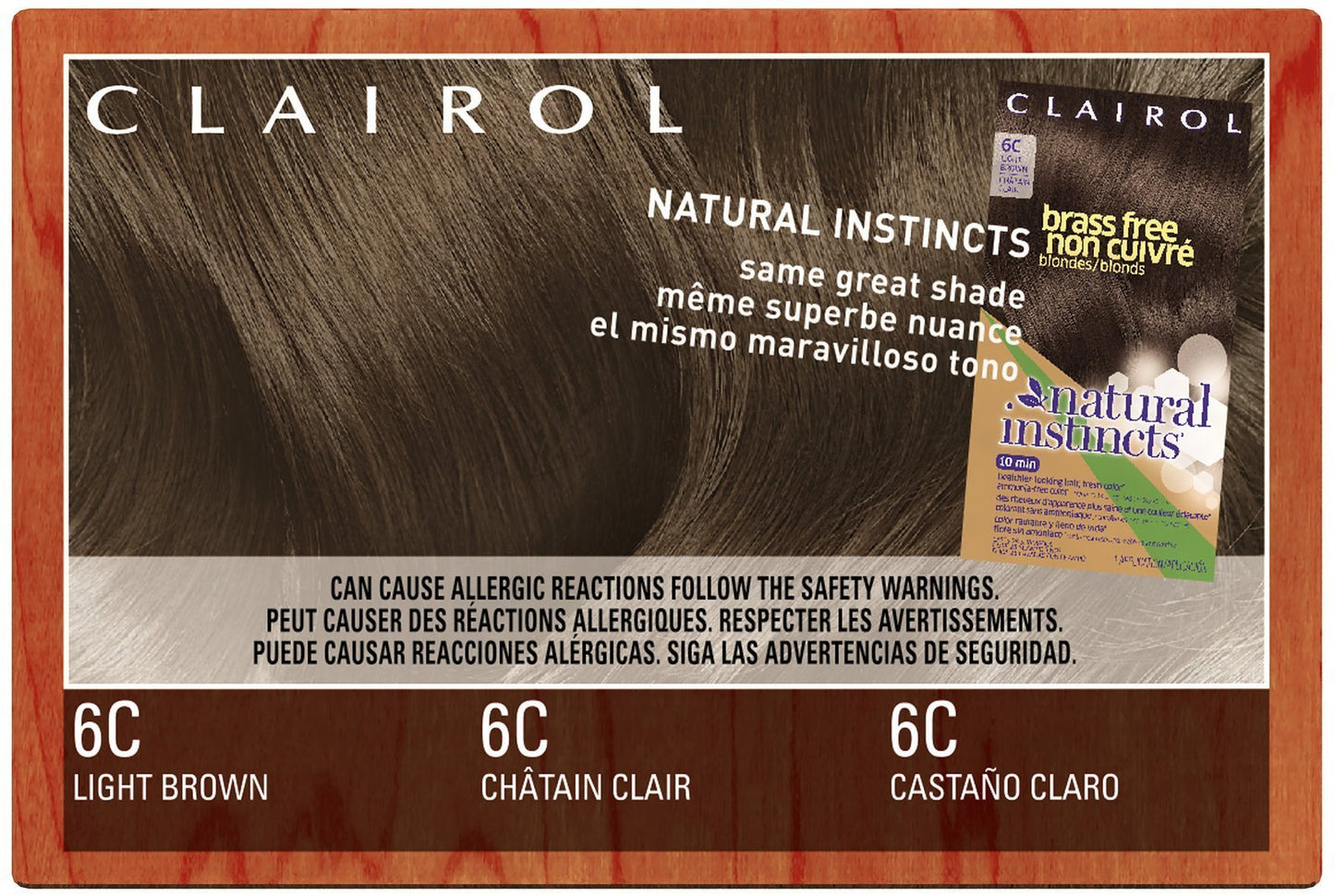 Clairol Natural Instincts, 6C, Brass Free Light Brown Beauty & Personal Care Procter & Gamble
