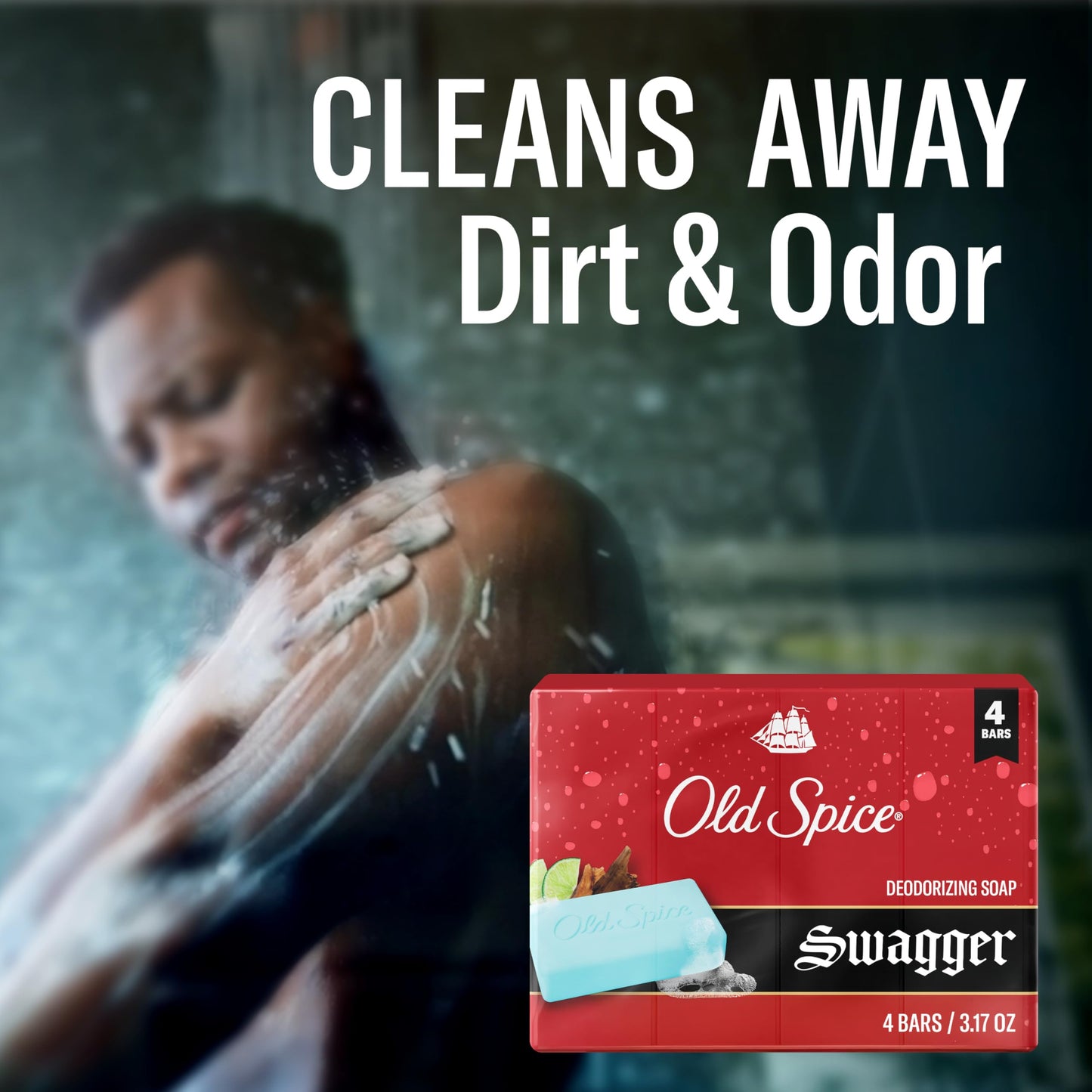 Old Spice Bar Soap for Men, Refreshing Clean to Wash Away Dirt & Odor, Cleansing Formula, Long-Lasting & Confidence-Boosting Fragrance, Swagger Beauty & Personal Care Old Spice