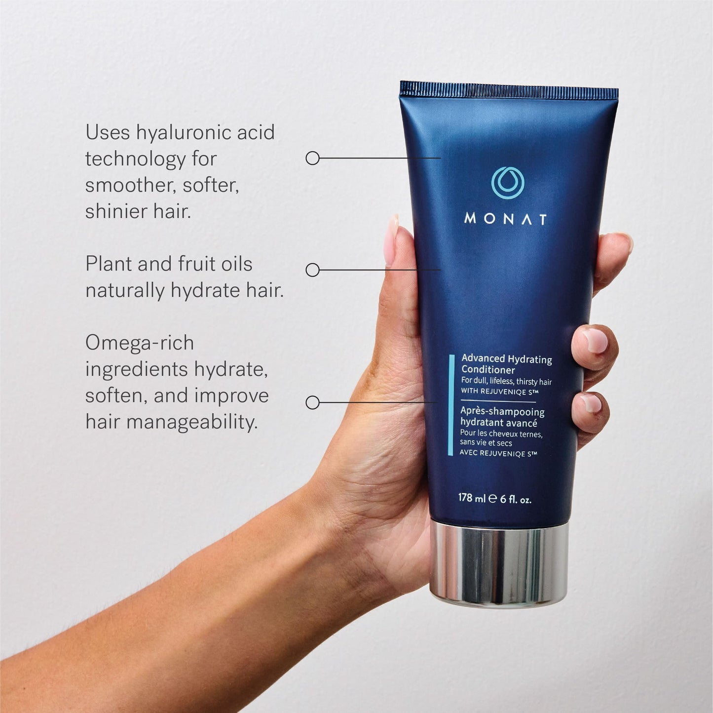 MONAT Advanced Hydration Shampoo and Conditioner Set Infused with REJUVENIQE For Dry Fine to Medium Hair - Moisturizes & Strengths - Sulfate-Free Beauty & Personal Care MONAT