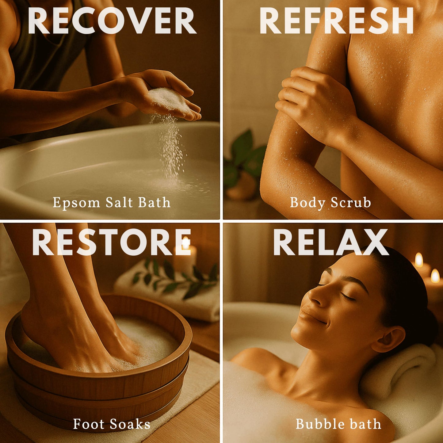 ZZZELLNESS Epsom Salt Plus Bubbles - Pure Unscented Foaming Bath Soak - Magnesium Sulfate for Muscle Recovery, Stress Relief & Relaxation - Great Beauty and Personal Care ZZZELLNESS