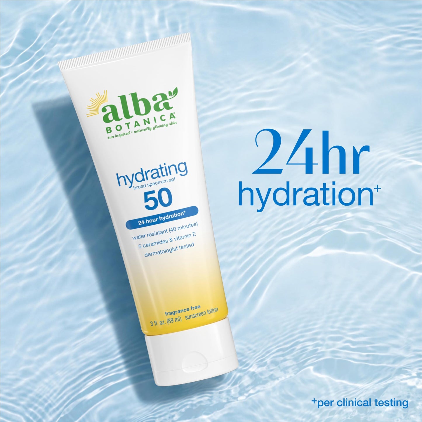 Alba Botanica Hydrating Sunscreen Lotion, SPF 50 Broad Spectrum Protection, 24 Hour Hydration, Water Resistant (40 minutes), Fragrance Free Beauty & Personal Care Alba Botanica
