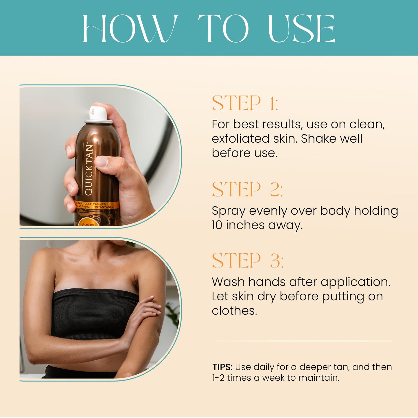 Body Drench QuickTan Instant Self Tanner Bronzing Spray, Salon-Quality Medium/Dark Tan, Streak-Free, Tinted Formula, 6 oz, 1-pack Beauty & Personal Care Body Drench