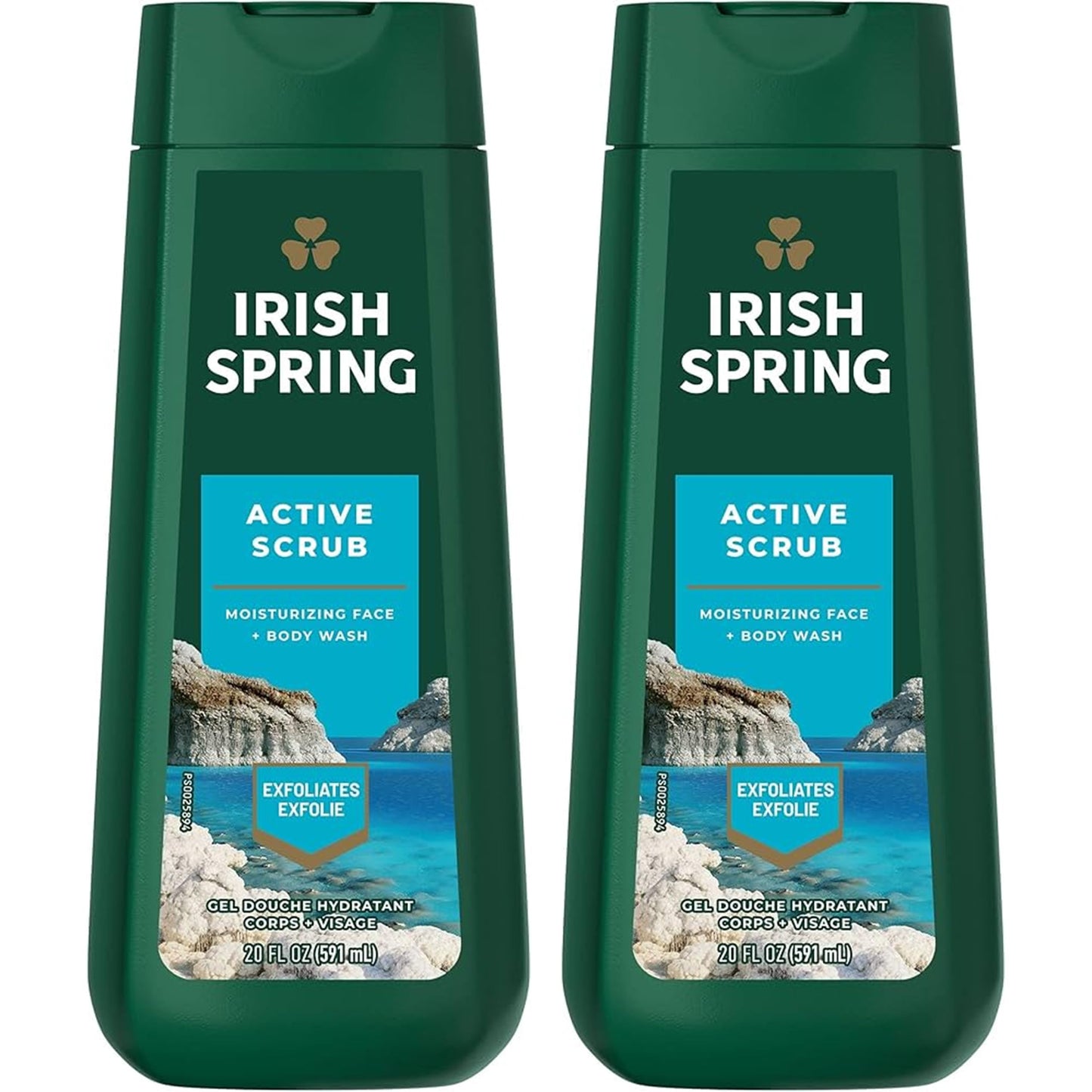 Irish Spring Body Wash Active Scrub Moisturizing Face Exfoliating Gel 20 Fl Oz (Pack of 2) Beauty & Personal Care Irish Spring