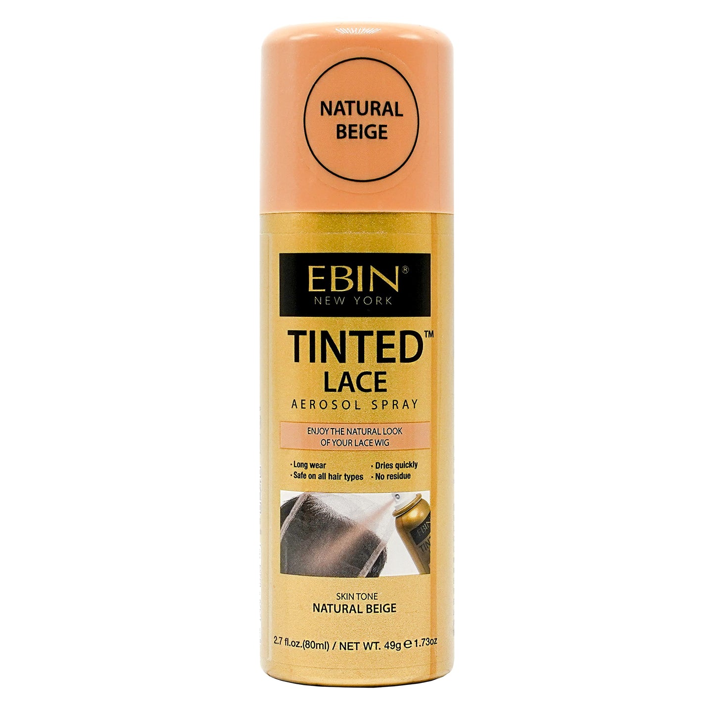 EBIN NEW YORK Tinted Lace Spray - Natural Beige, 2.7oz/80ml, Quick dry, Water Resistant, No Residue, High pigmentation, Even Spray, Matching Skin Beauty & Personal Care EBIN NEW YORK