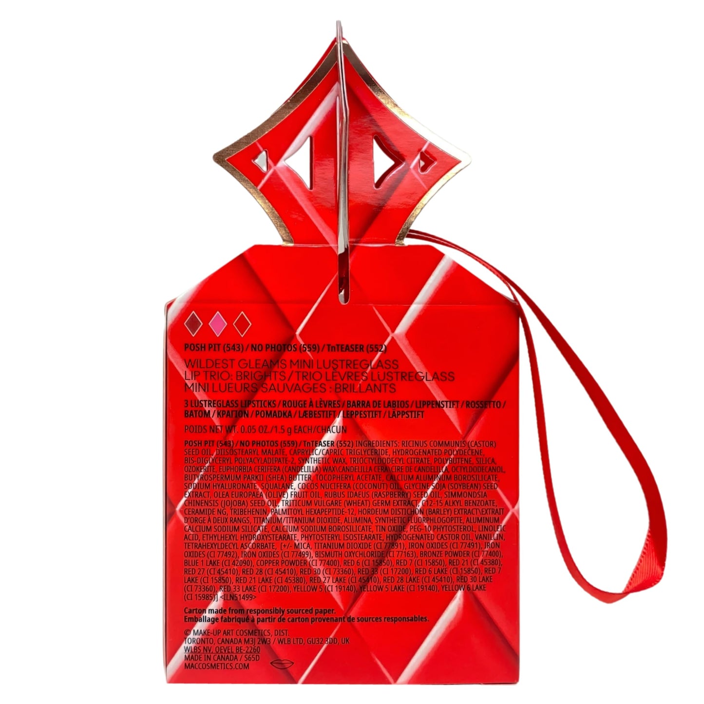 MAC M·A·C Cosmetics Holiday Exclusive Wildest Gleams Mini Lustreglass Lipstick Trio: Brights - Posh Pit, No Photos and TNTeaser Beauty & Personal Care MAC