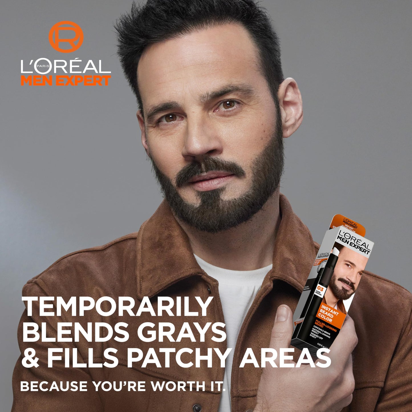 L’Oreal Paris Men Expert Instant Temporary Beard Color, Beard Filler for a Natural and Fuller-Looking Beard, 03 Dark Brown, 0.05 Fl Oz Beauty & Personal Care L'Oreal Paris