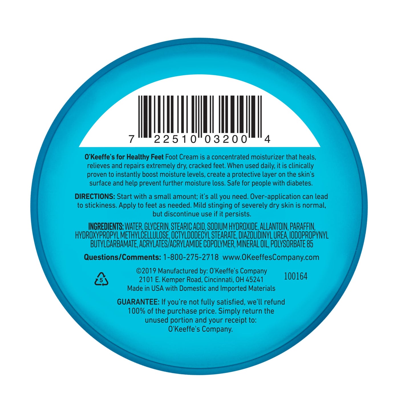 O'Keeffe's for Healthy Feet Foot Cream; Guaranteed Relief for Extremely Dry; Cracked Feet; Instantly Boosts Moisture Levels; 3.2 Ounce Jar; (Pack Beauty & Personal Care O'Keeffe's