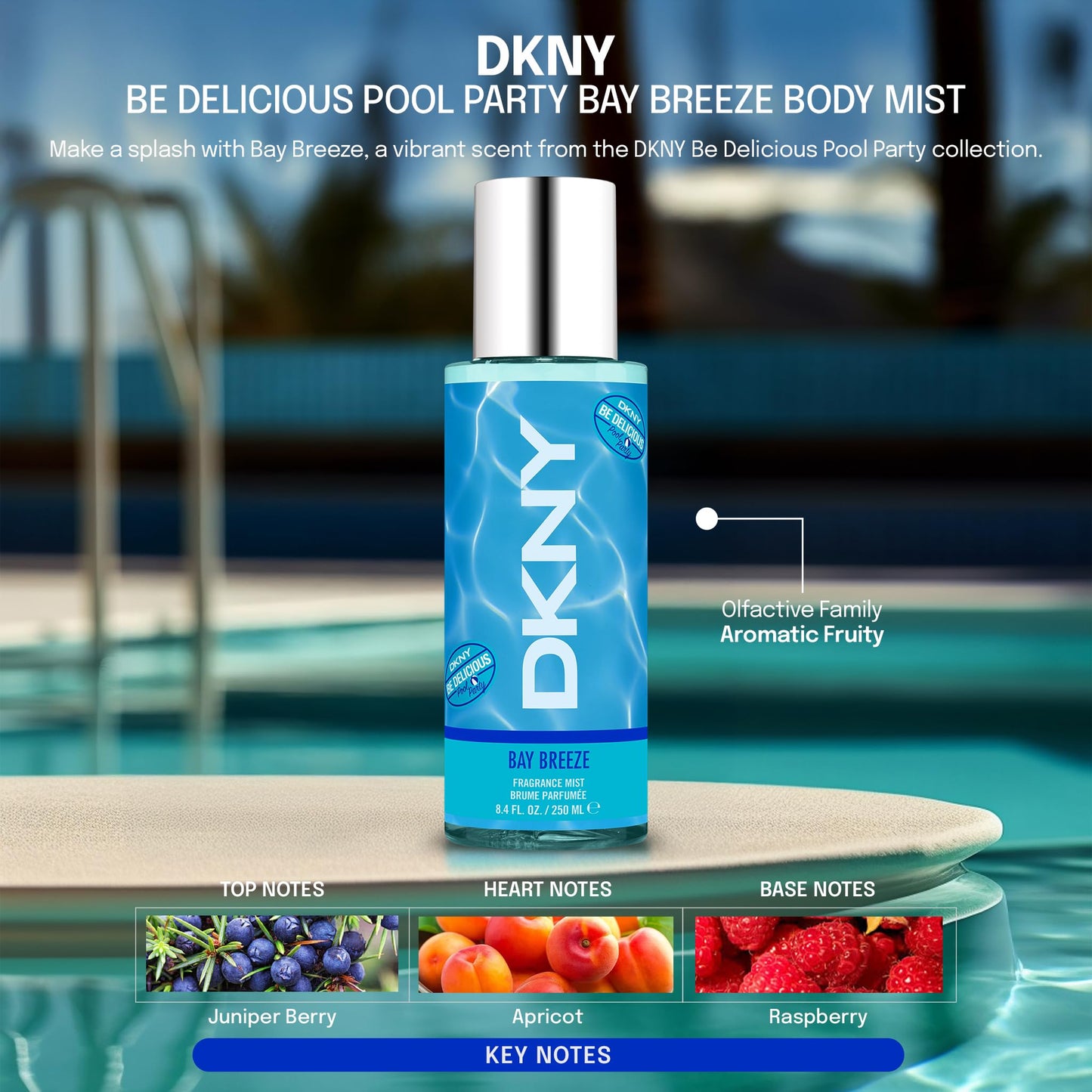 DKNY Be Delicious Pool Party Fragrance Mist For Women, Bay Breeze, 8.4 Fl. Oz. Beauty & Personal Care DKNY