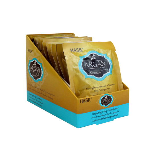 HASK ARGAN Repairing Deep Conditioner Treatments for all hair types, color safe, gluten-free, sulfate-free, paraben-free - Pack of 12 Beauty & Personal Care HASK