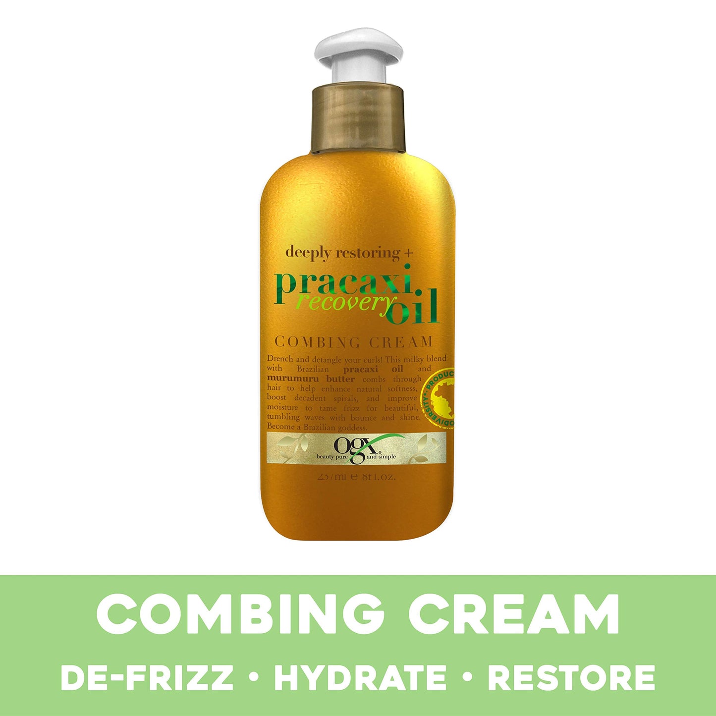 OGX Deeply Restoring + Pracaxi Recovery Oil AntiFrizz LeaveIn Combing Cream with Murumuru Butter SulfateFree Surfactants Conditioning Hair Treatment Beauty & Personal Care OGX