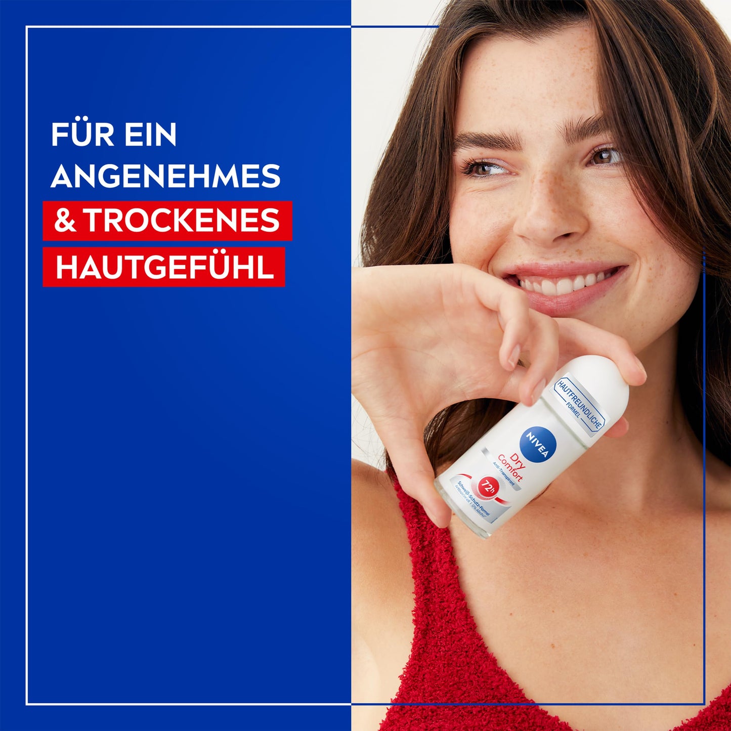 NIVEA Women Dry Comfort Roll-On Antiperspirant Deodorant 50 ml (1.69 fl oz), Alcohol-Free Formula, Gentle Fragrance, Daily Underarm Care, Compact Beauty and Personal Care NIVEA