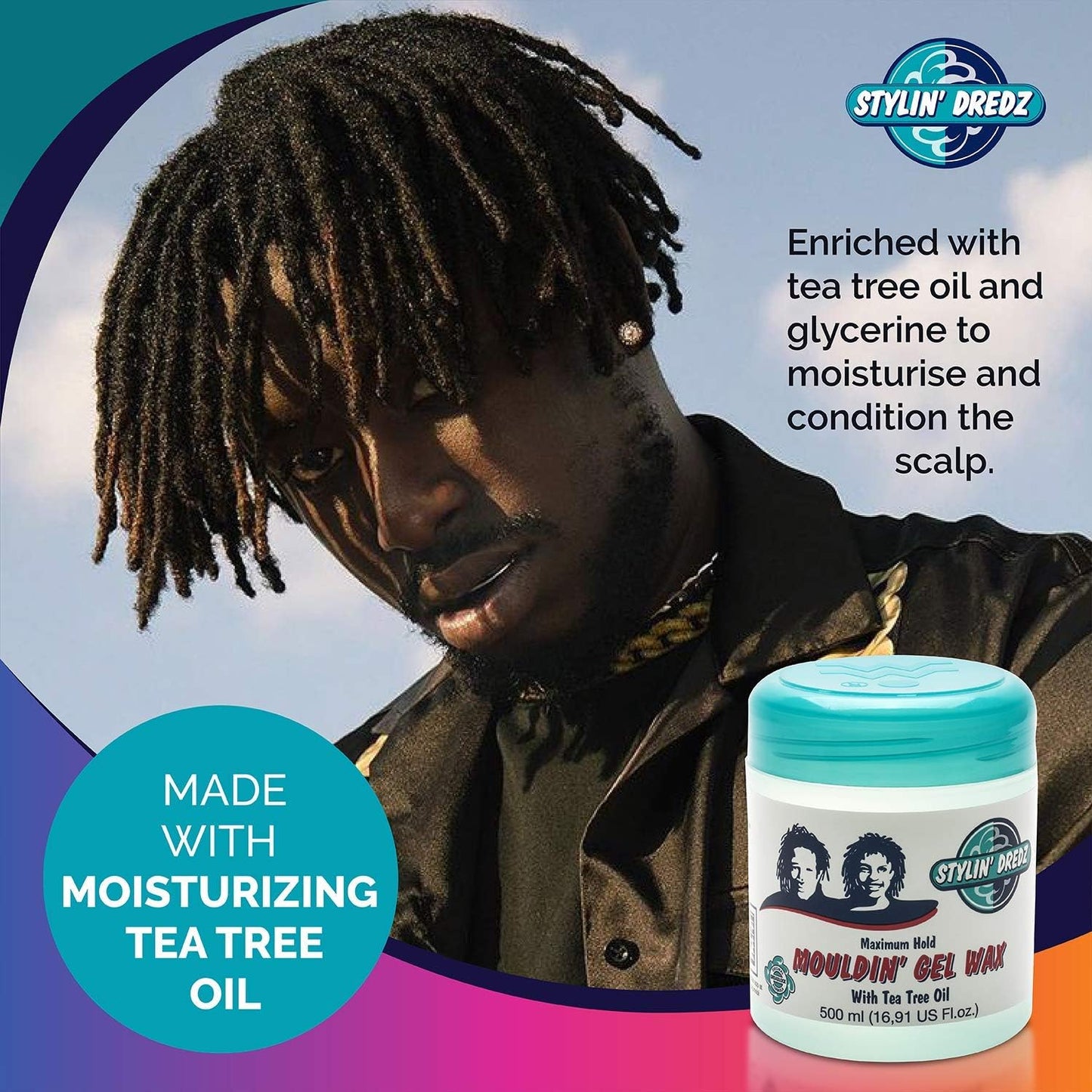 Stylin Dredz Mouldin' Gel Wax with Tea Tree Oil - Twist n Lock - Maximum hold (500 ml, Single) Beauty & Personal Care Stylin Dredz