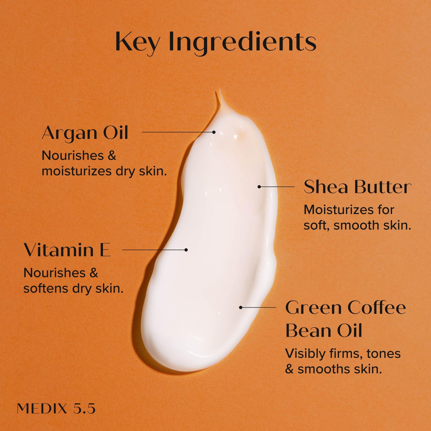 Medix 5.5 Argan Oil Cream + Vitamin E Anti Aging Skin Care Moisturizer Body Cream | Firming Body Lotion Reduces Look Of Wrinkles, Cellulite, Crepey Beauty & Personal Care Medix 5.5