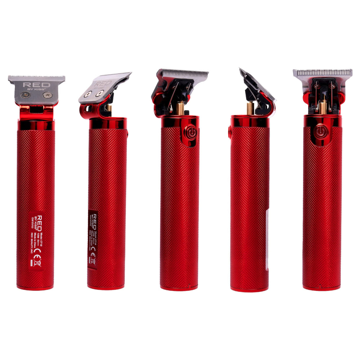 Red by Kiss Hair Trimmer for Men Precision Blade Cordless Trimmer Mens Grooming Kit (Red)