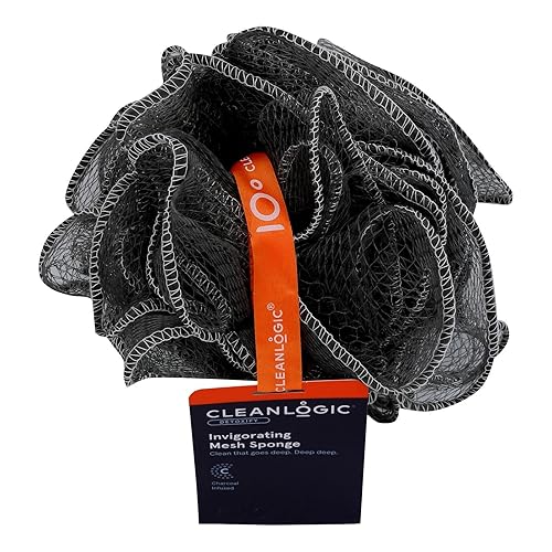 Clean Logic Purifying Charcoal Mesh Bath Sponge 1 Ea, 1count Beauty & Personal Care Cleanlogic