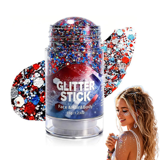 4th of July Glitter Stick, 2026 Red White and Blue Glitter Stick for Hair & Body, Fourth of July Glitter Sticks for Independence Day Parties Beauty & Personal Care ropceer