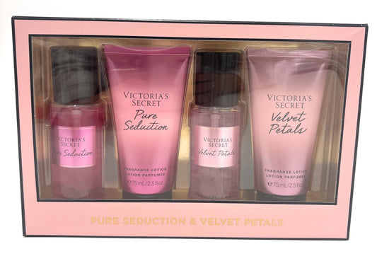 Victoria's Secret 4pc Gift set: Pure Seduction & Velvet Petals Mist, Lotion each 2.5 fl oz Limited Edition Beauty & Personal Care Victoria's Secret