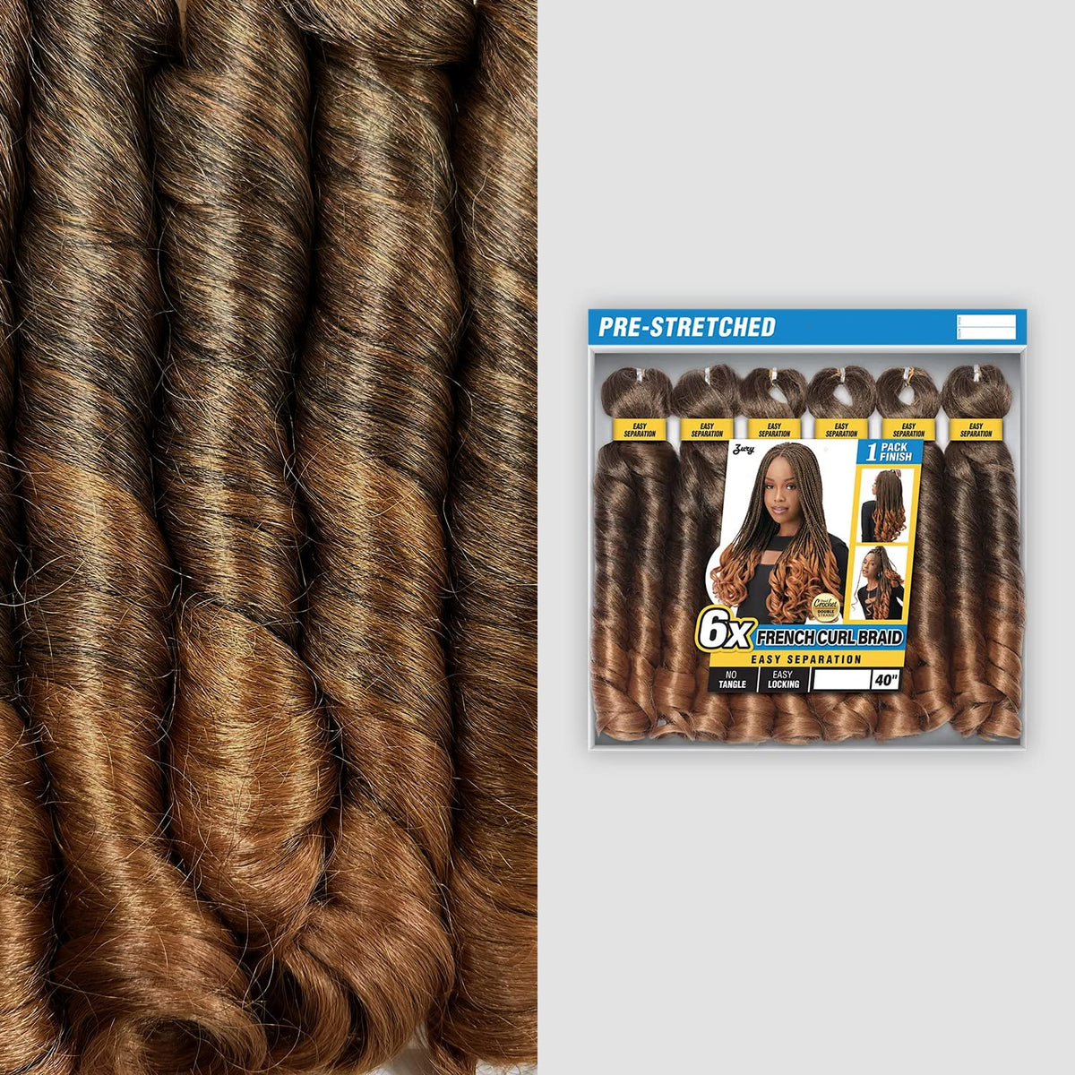 Royal Zury Crochet Braids Hand Made French Curl Braid 6X (Honey Blonde(Royal-ZURY))
