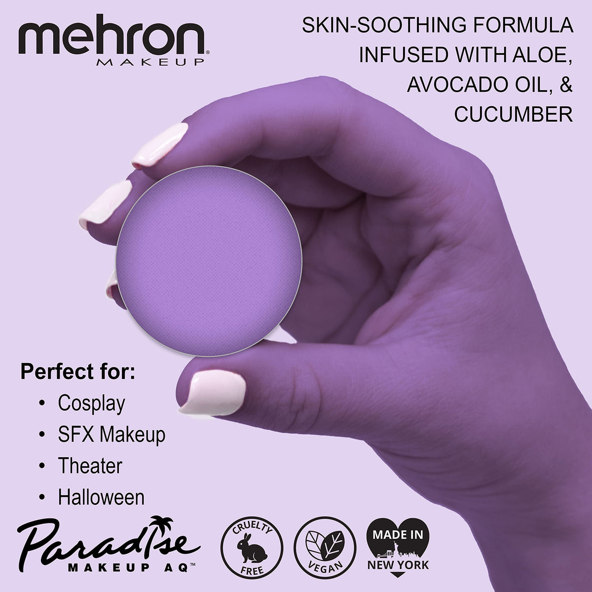 Mehron Paradise Makeup AQ - PURPLE, Water-Activated Face & Body Paint