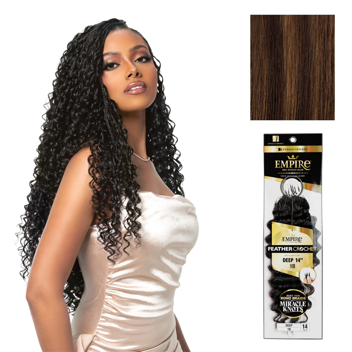 Sensationnel Empire Feather Crochet Braids-Deep,14 inch, S4/30