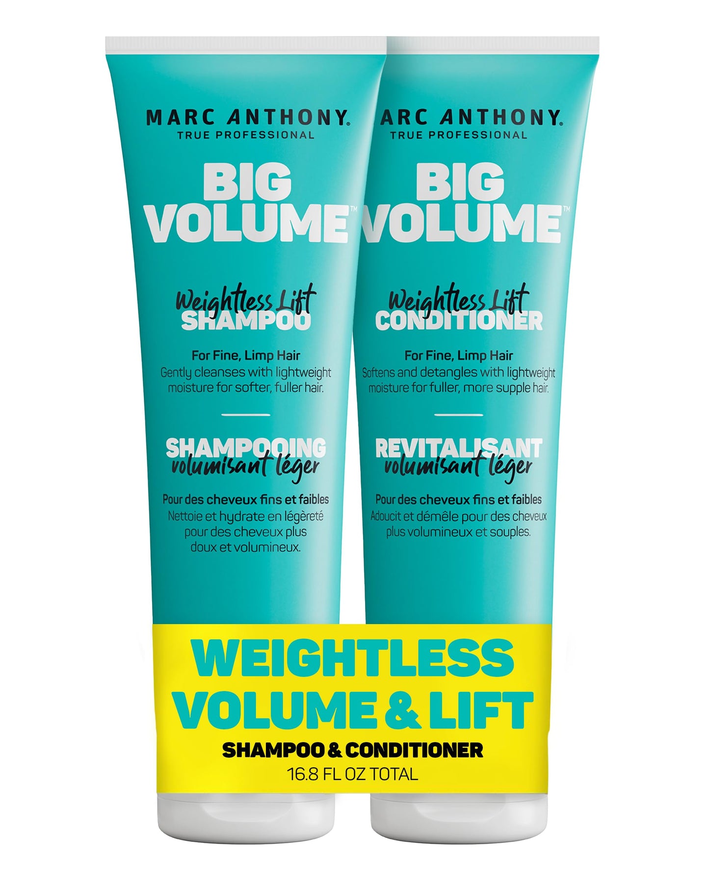 Marc Anthony Big Volume Hair Shampoo & Conditioner Set for Fine, Thin Hair - Lightweight Volumizing Shampoo & Conditioner for Gentle Cleansing Beauty & Personal Care Marc Anthony