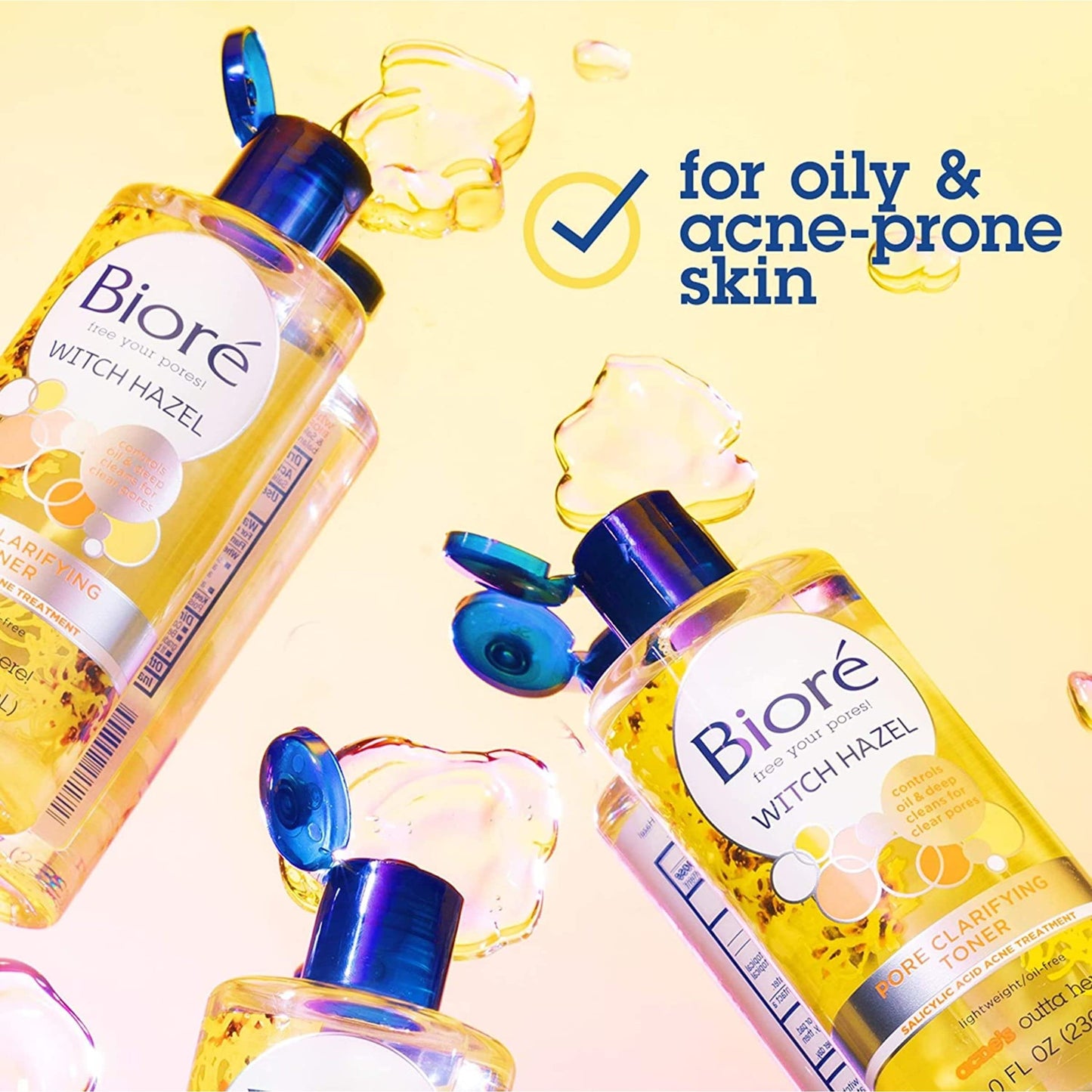 Bioré Witch Hazel Face Toner, Pore Clarifying with 2% Salicylic Acid for Acne Clearing and Balanced Skin Purification, 8.0 Ounce (3 Pack) Beauty and Personal Care Bioré