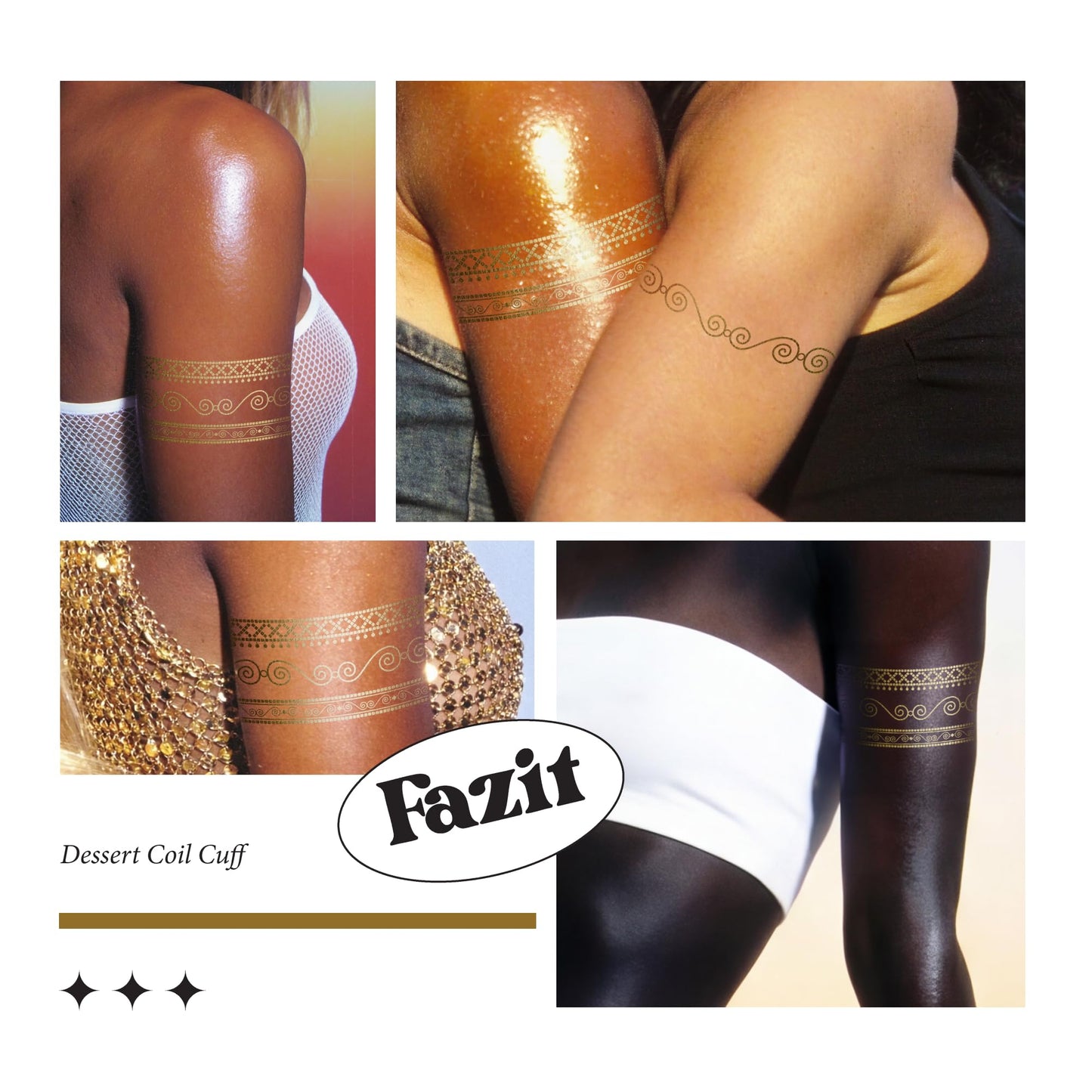 Fazit Makeup Patches - Desert Coil Cuff Bodybond - Glow Up Make-Up Patches - Cute Glitter Makeup Accessories for Women - Cosmetic Body Glitter Beauty & Personal Care Fazit