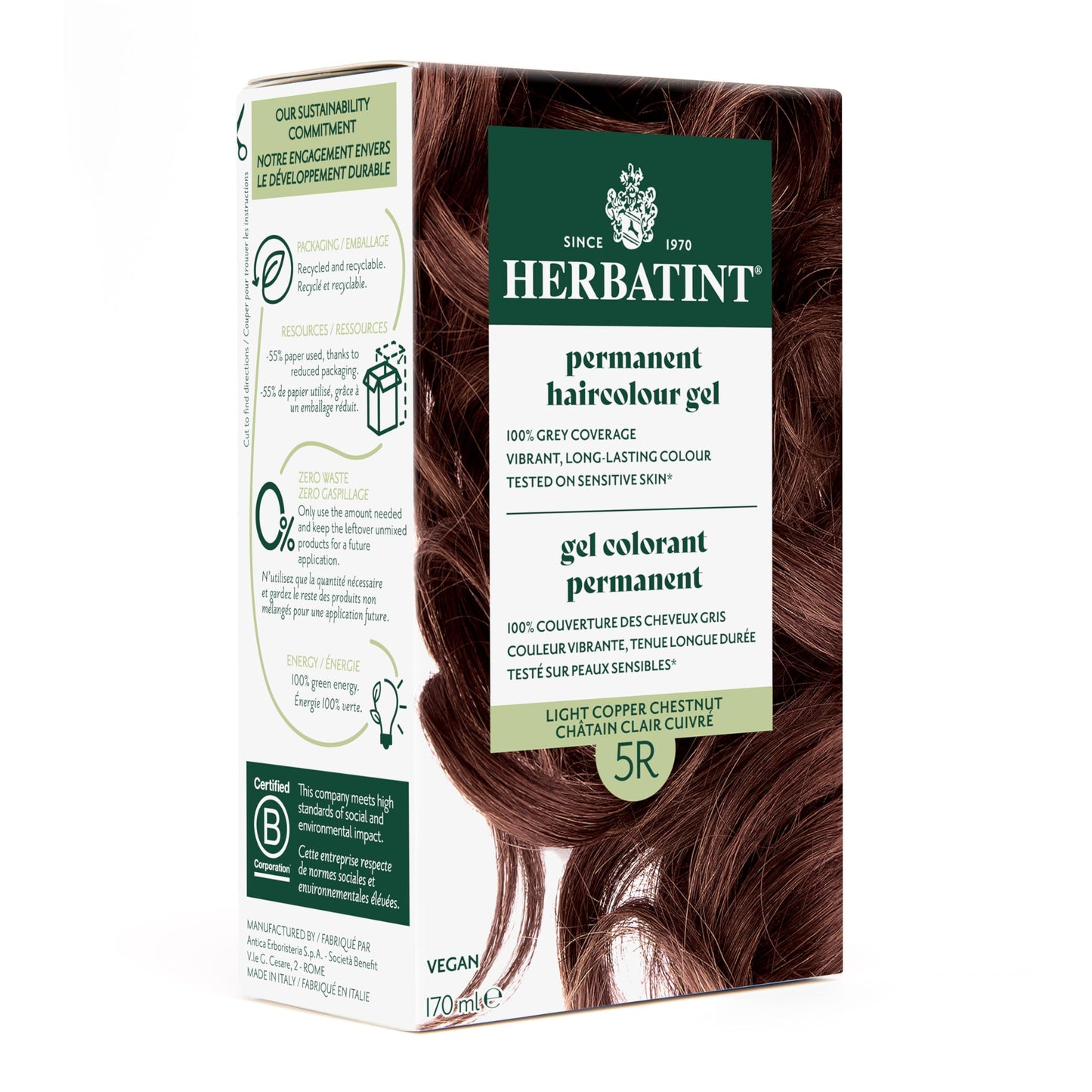 HERBATINT 5R Light Copper Chestnut Permanent Hair Colour, 4 OZ Beauty & Personal Care Herbatint