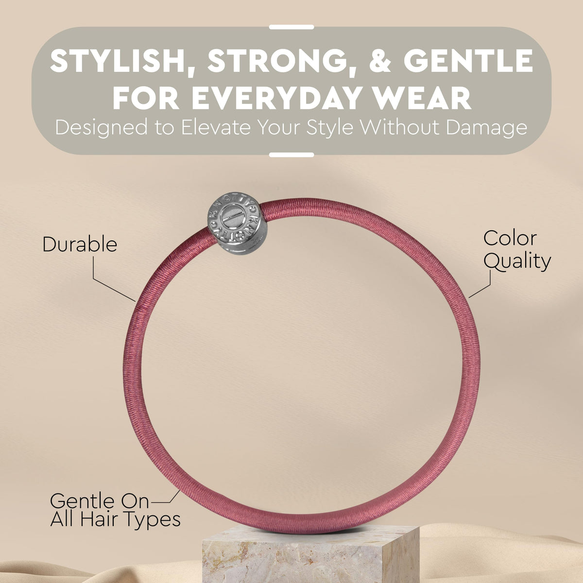 Knotty Signature Hair Ponytail Holders, Set of 20 (Adobe)