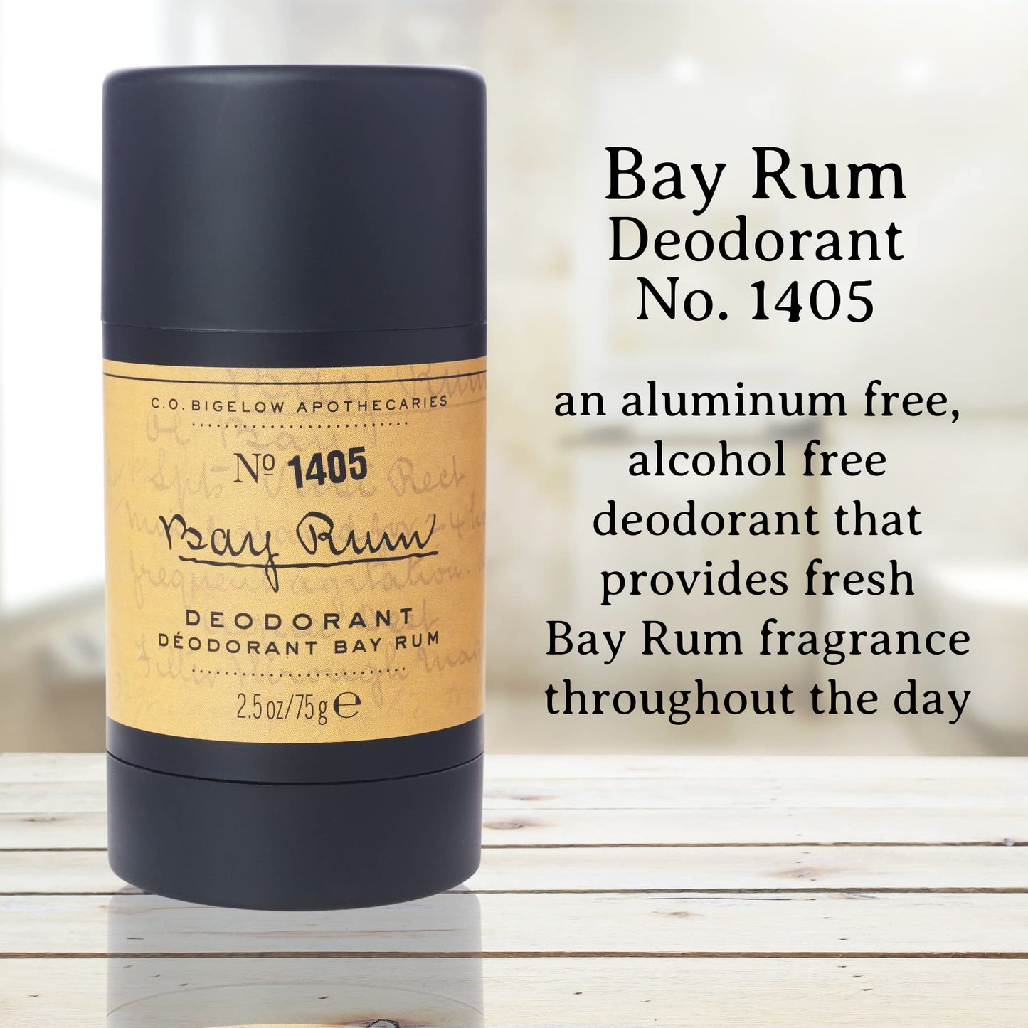 C.O. Bigelow Bay Rum Aluminum Free Deodorant for Men, Citrus & Spice Scented Non Toxic Deodorant, Gel Stick Formula, 2.5oz Beauty and Personal Care C. O. Bigelow
