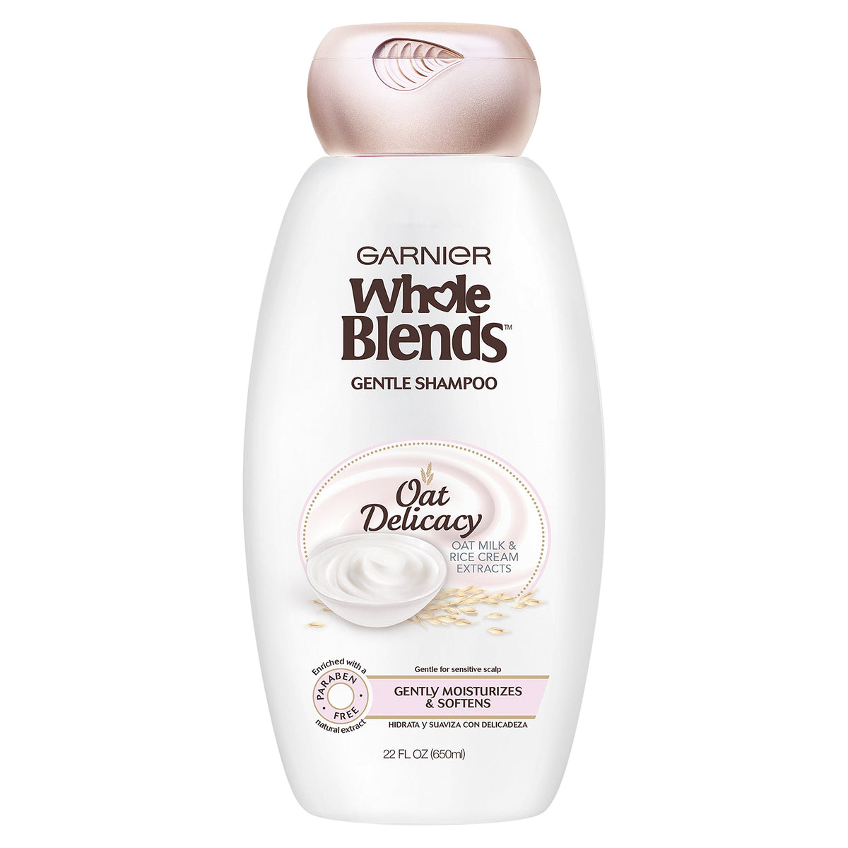 Garnier Whole Blends Gentle Shampoo Oat Delicacy, For Sensitive Scalp, 22 fl. oz.