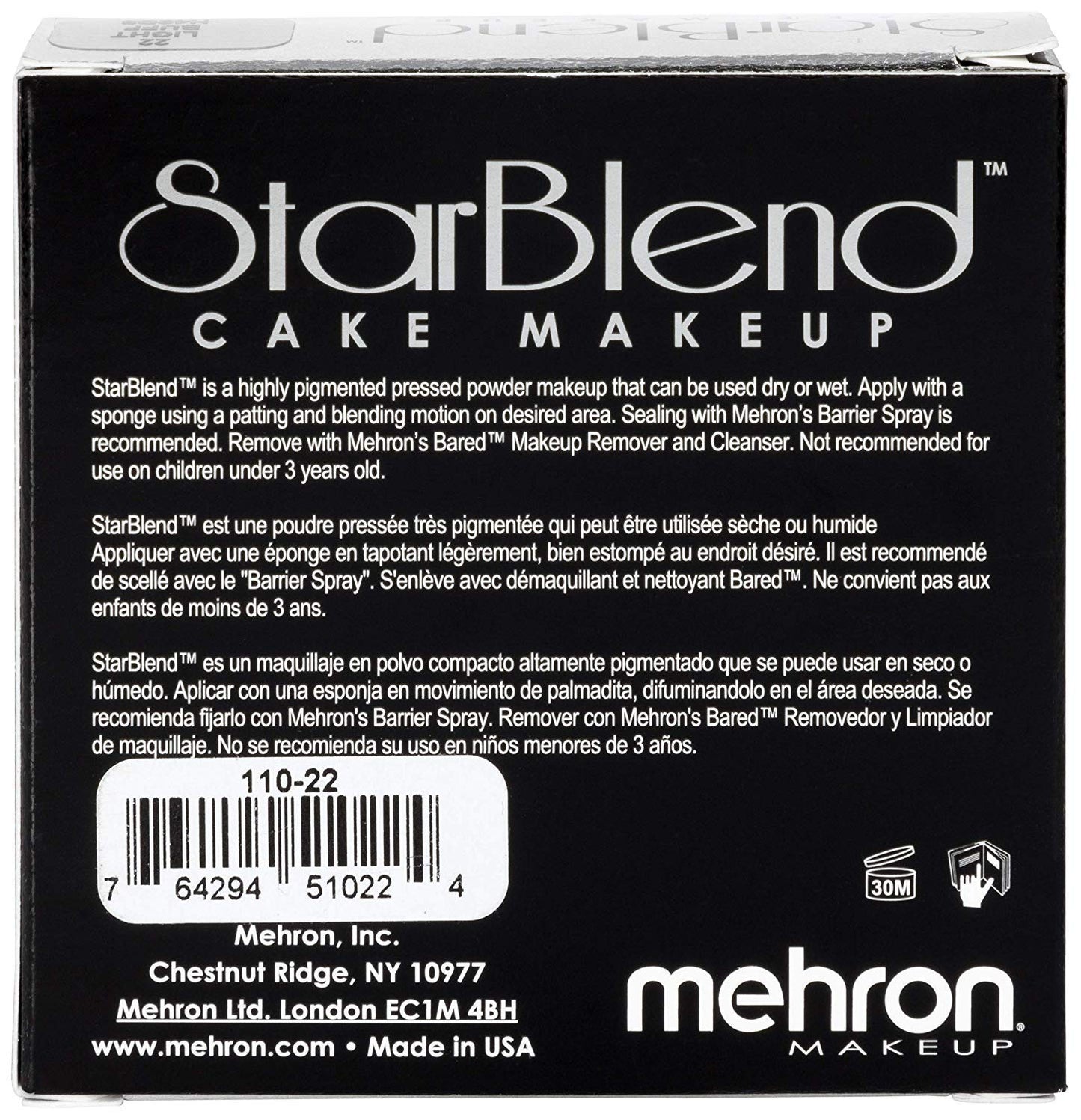 Mehron Makeup StarBlend Cake (2 oz) (Light Buff) Beauty & Personal Care Mehron