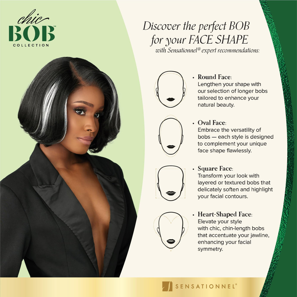 Sensationnel Chicbob Lace Frontwig-Bob Unit 8, 1B OFFBLACK