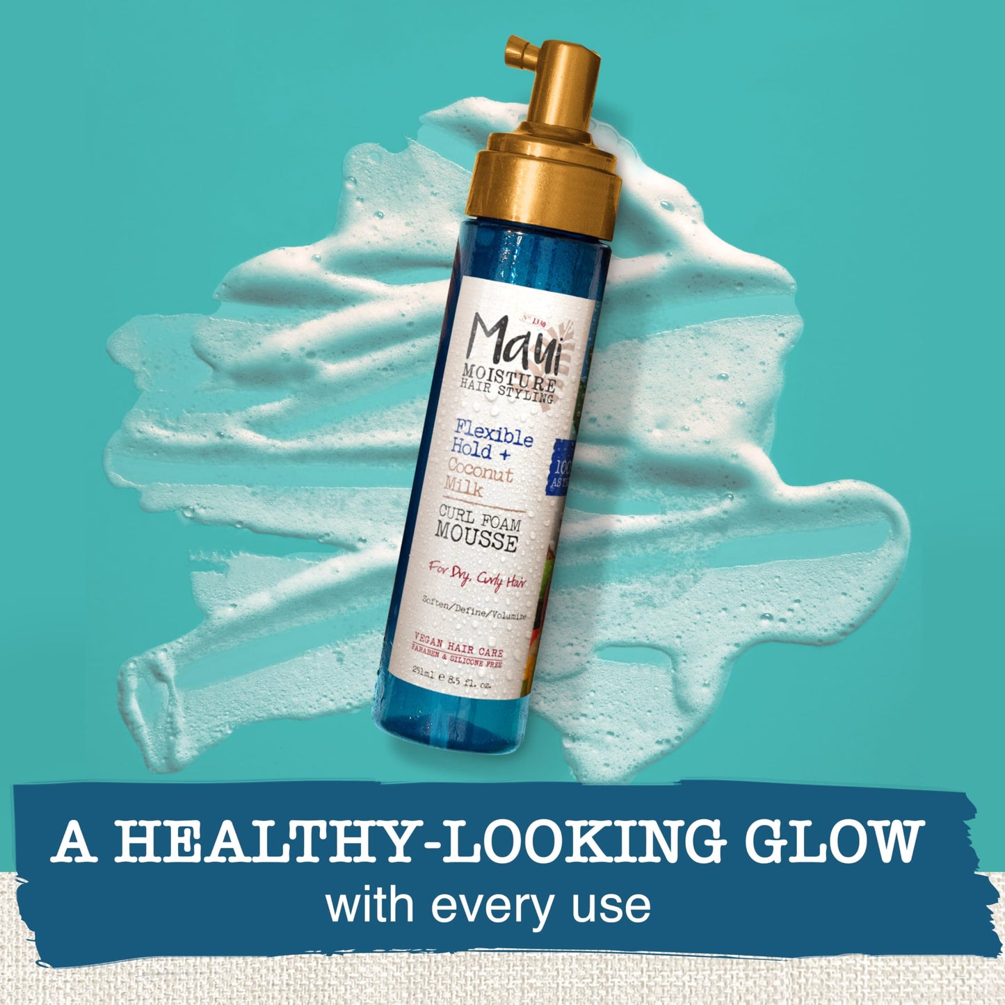 Maui Moisture Flexible Hold + Coconut Milk Curl Foam Mousse, for Curly Hair Styling, No Drying Alcohols, Parabens or Silicone, 8.5oz Beauty & Personal Care Maui Moisture