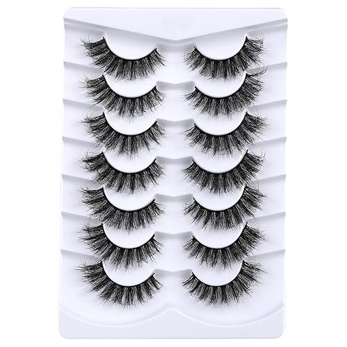 Mebver 8D Fluffy Wispy Lashes False Eyelashes Cat Eye Lashes Faux Mink Lashes Natural Look That Look Like Extensions Pestañas Postizas D Curl Lash Beauty & Personal Care Mebver