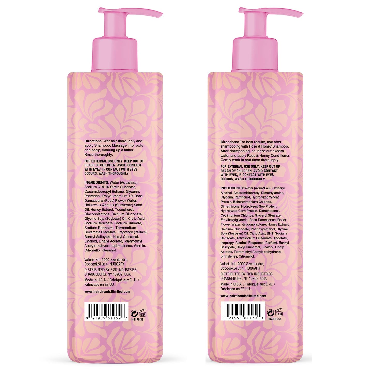 Hair Chemist Rose & Honey Shampoo 33.8 Ounce & Conditioner 33.8 Ounce 2-PC Set Beauty & Personal Care Hair Chemist