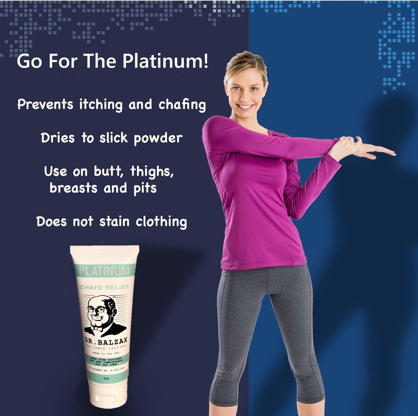 Dr. Balzax Platinum Prevents Skin Chafing & Irritation. Trusted Protection. An Anti-Chafe Cream for Long Lasting Chafing Protection. Non Sticky. Quick Beauty & Personal Care Quantuminds
