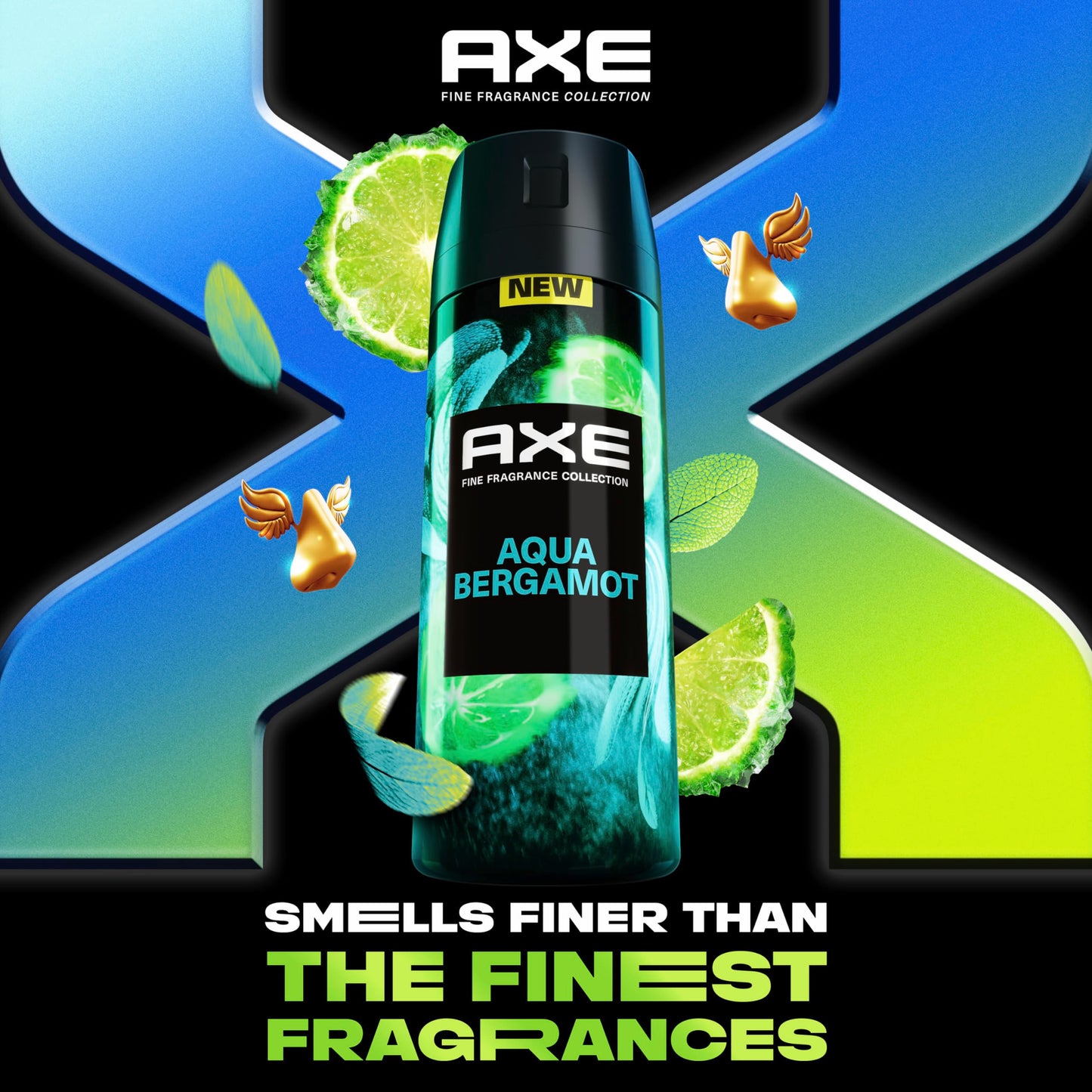 AXE Fine Fragrance Collection Premium Deodorant Body Spray for Men Aqua Bergamot 3 Count with 72H Odor Protection and Freshness Infused with Aqua Beauty and Personal Care AXE