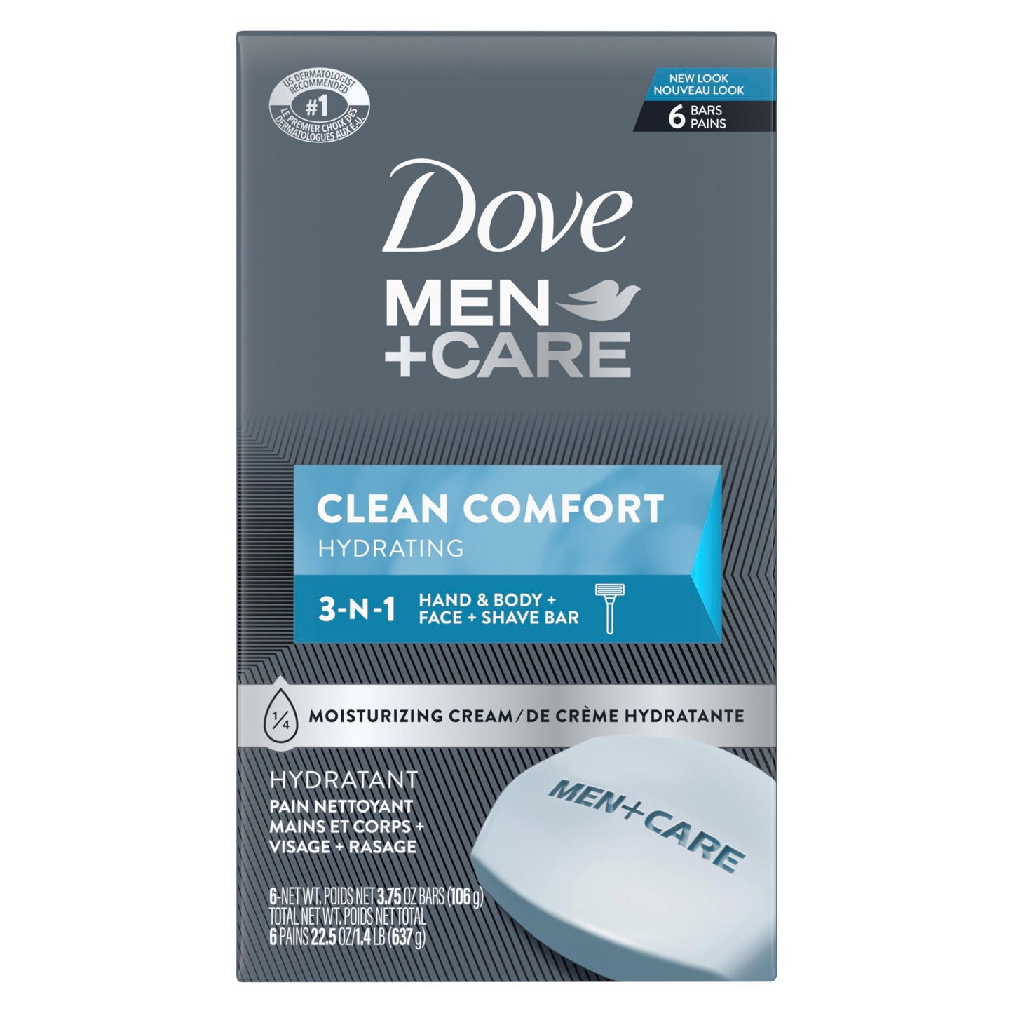 DOVE MEN + CARE Body Soap and Face Bar to Hydrate Skin Clean Comfort More Moisturizing Than Bar Soap 3.75 oz 6 Bars Beauty & Personal Care DOVE MEN + CARE