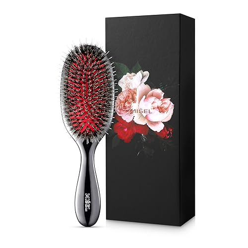 MISEL Professional Boar Bristle Hair Brush for Women and Men | Detangles All Natural Hair Types and Extensions | Reduces Breakage | Great for Wavy Beauty & Personal Care MIŠEL