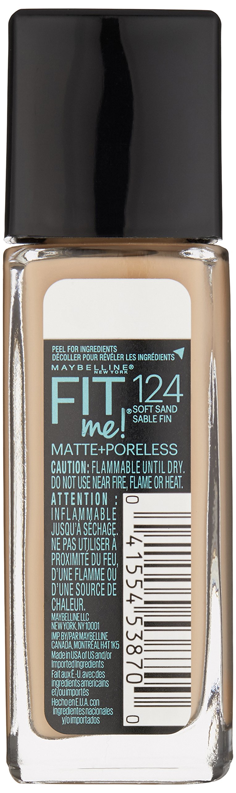 Maybelline New York Fit Me Matte Plus Pore Less Foundation, Soft Sand, 1 Fluid Ounce
