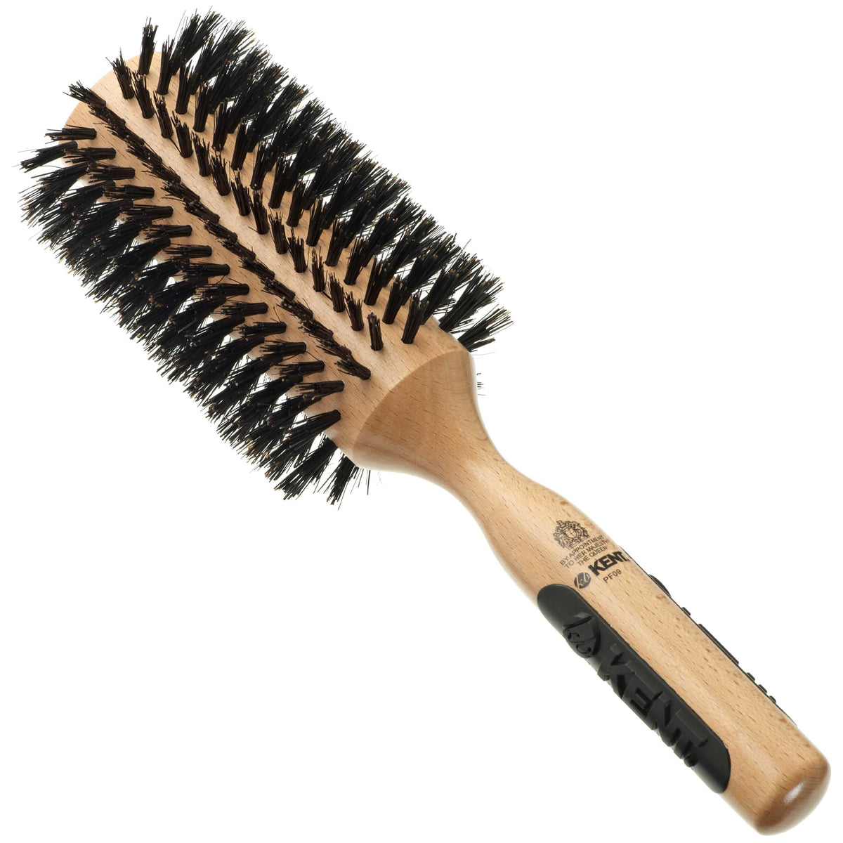 Kent PF09 Large Round Curling Brush with Hard Natural Boar Bristle - Hair Drying Brush and Blowout - Round Brushes for Dry Hair - For Shoulder Length