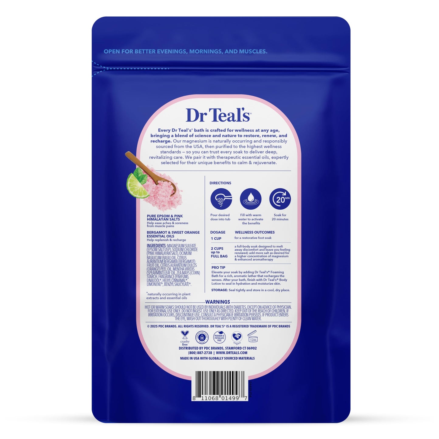 Dr Teal's Epsom Salt Magnesium Soak, Restore & Replenish with Pink Himalayan Salt, 3 lbs Beauty and Personal Care Dr Teal's