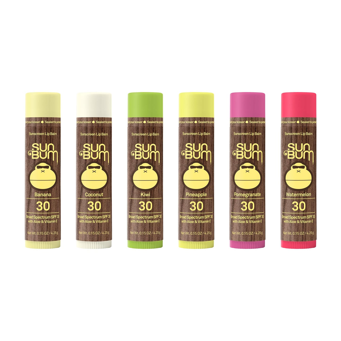 Sun Bum Lip Balm | SPF 30 | 0.15 Ounce Stick | Broad Spectrum UVA, UVB Protection, Paraben Free, Gluten Free, Vegan | The Originals Variety Pack | 6 Beauty & Personal Care Sun Bum