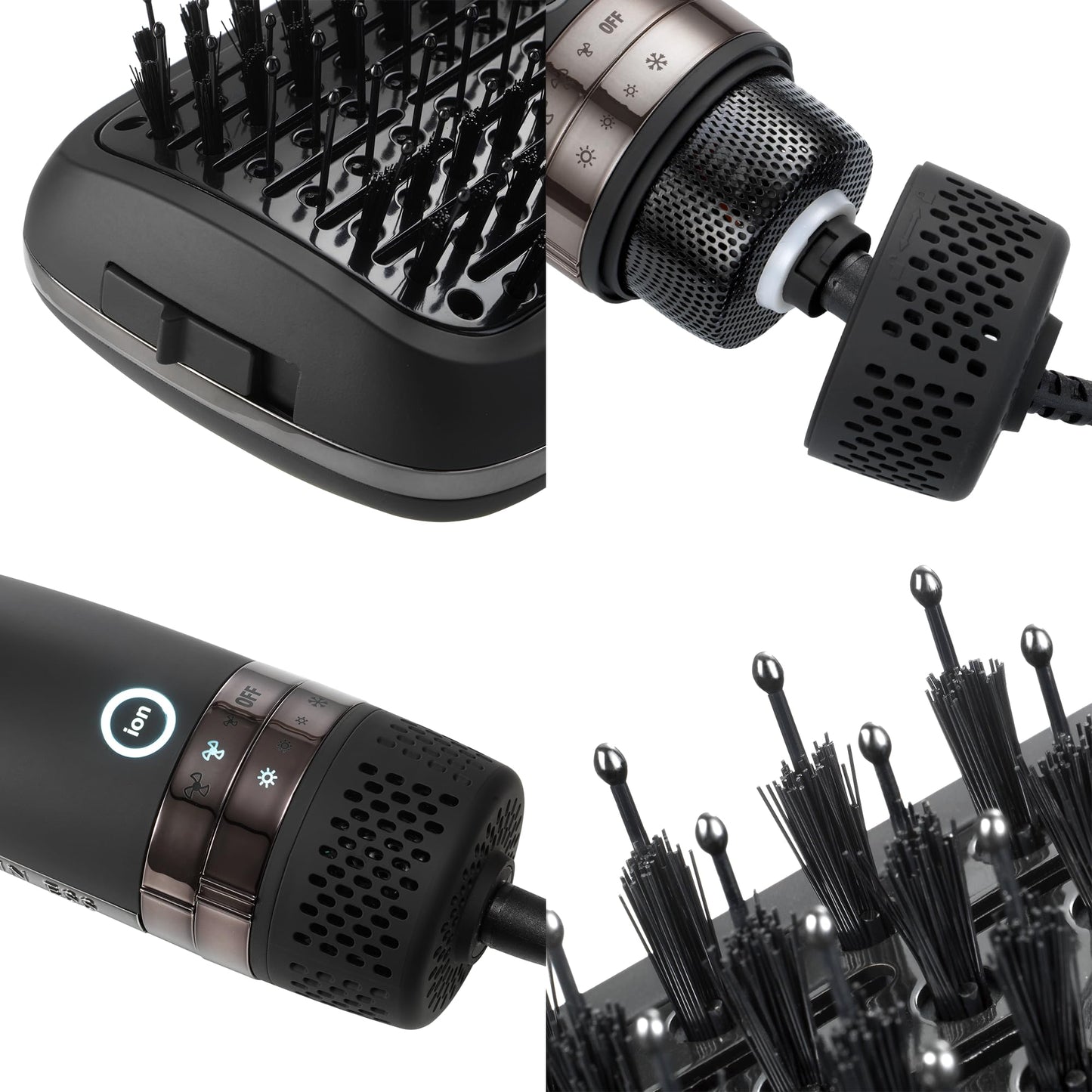Kristin Ess Hair Volumizing Blow Dryer Brush - Blowout + Hair Straightening Brush - Ceramic + Ionic - Dry, Smooth + Volumize Hair - Flat Padel Base Beauty & Personal Care Kristin Ess