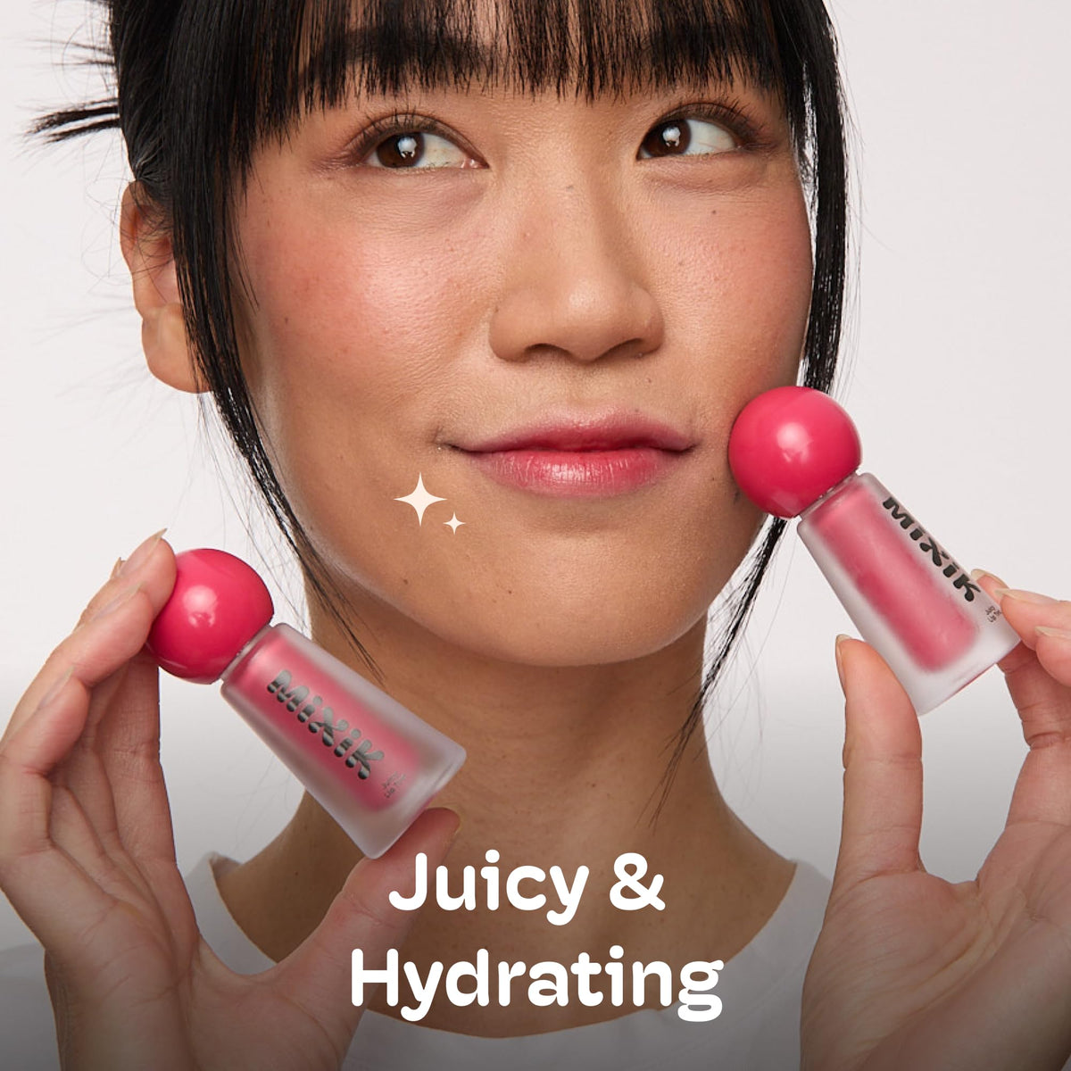MIXIK Juicy Lip Tint, Hydrating Water-Based Lip Stain and Tint that feels light and fresh for Dewy and Radiant lips, Formulated with Blue Agave