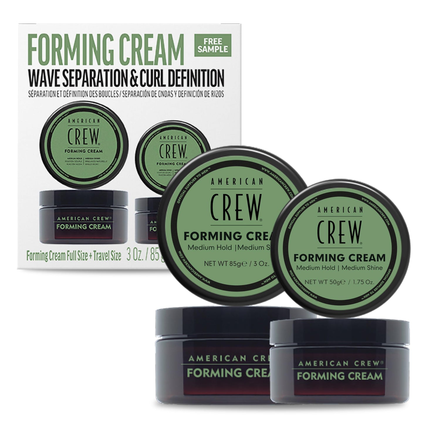 American Crew Men's Hair Forming Cream (DISCONTINUED), Like Hair Gel with Medium Hold & Medium Shine, Travel Size, Duo Gift Set Beauty & Personal Care AMERICAN CREW