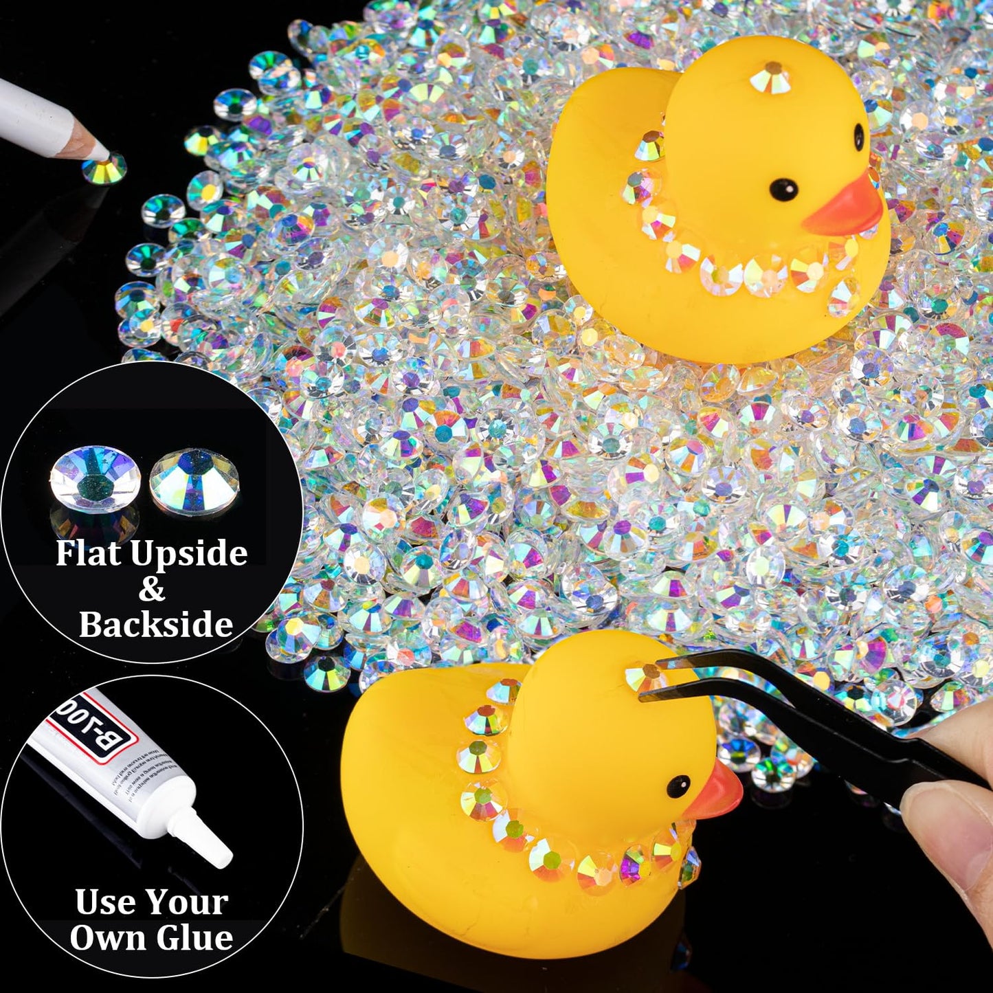 5000pcs 5mm Resin Rhinestones Bulk, Transparent AB Flatback Round Jelly Rhinestones Bedazzling Non Hotfix Crystal Gems Large Quantity Wholesale Beauty & Personal Care BELLEBOOST