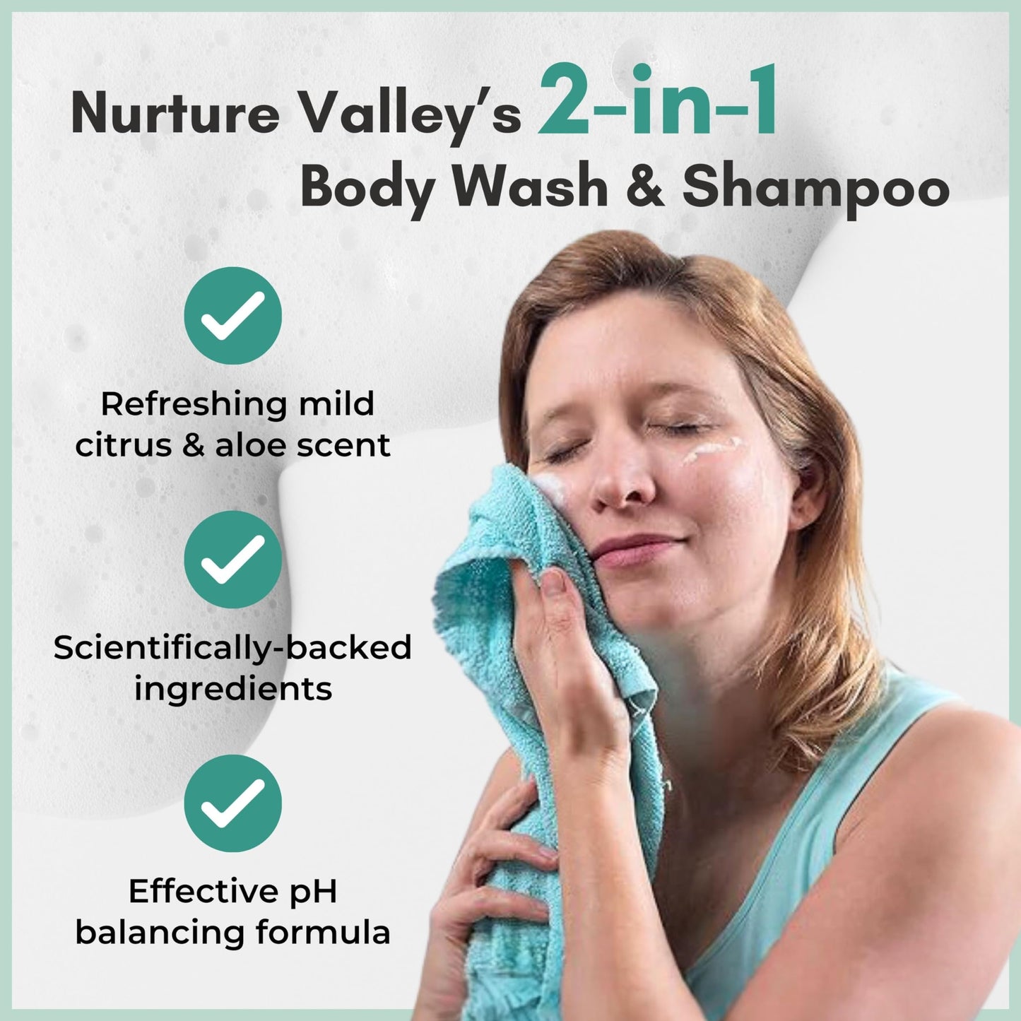 Nurture Rinse Free Body Wash & Shampoo with Aloe | Hospital Grade Hair & Body Waterless Cleansing Foam for Women, Camping, Elderly & Hospital Patients Beauty & Personal Care Nurture Valley